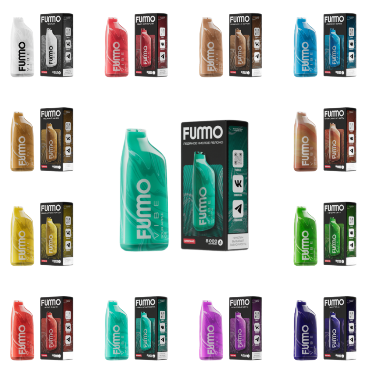 FUMMO VIBE 8000 Strong Табачный тоффи 2%