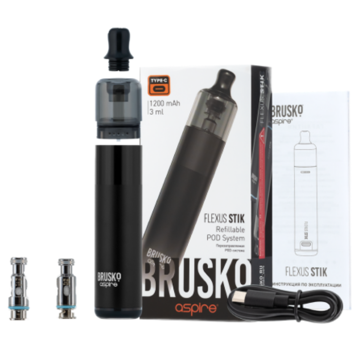 BRUSKO FLEXUS STIK 1200 mAh Черный
