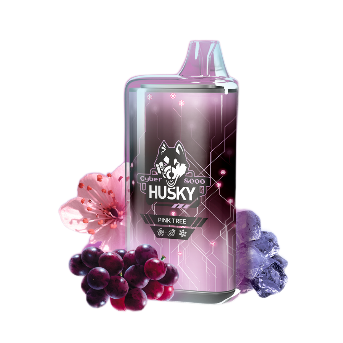 HUSKY CYBER NEW 8000 Виноград сакура лёд 2%