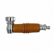 Трубка TVC с сеткой метал/ дерево светлая L8см