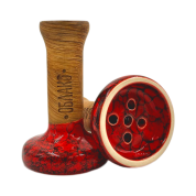 Кальянная чашка керамическая ОБЛАКО GLAZE STD Black красно-черный мрамор