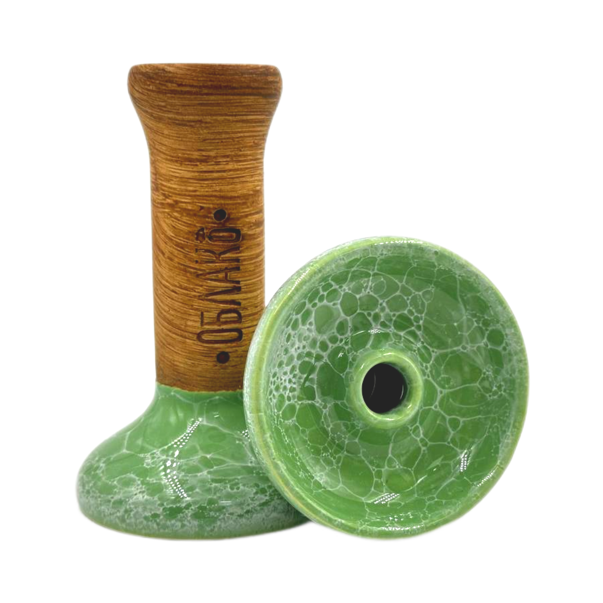 Кальянная чашка керамическая ОБЛАКО GLAZE STD Phunnel M салатово-белый мрамор