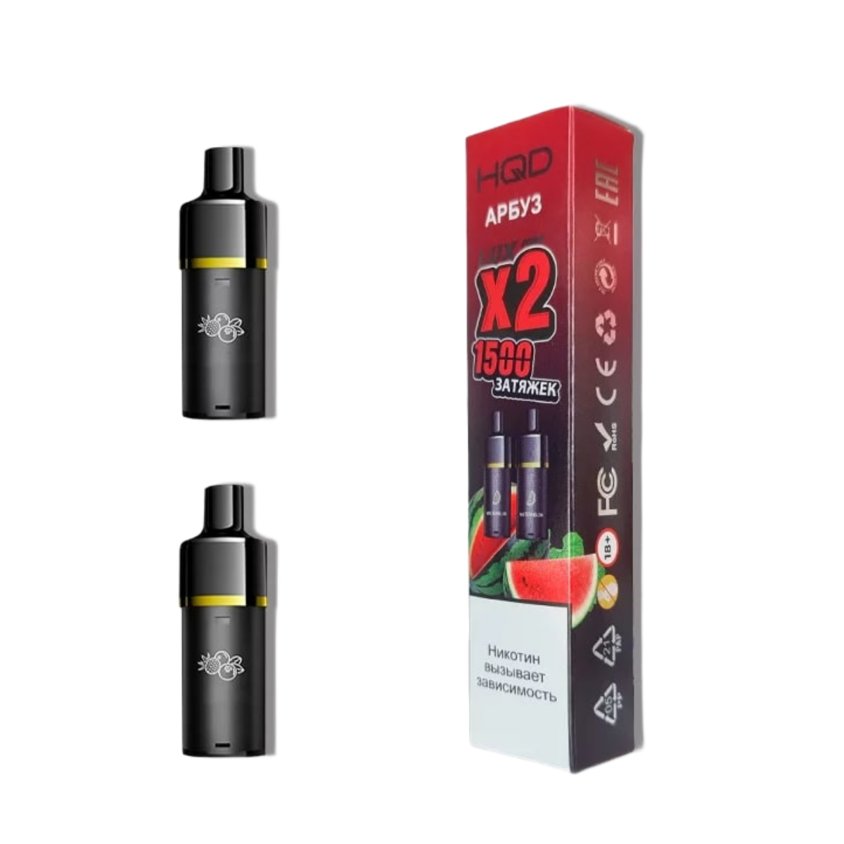 HQD LUX POD Картридж Арбуз 2% (уп. 2 шт)