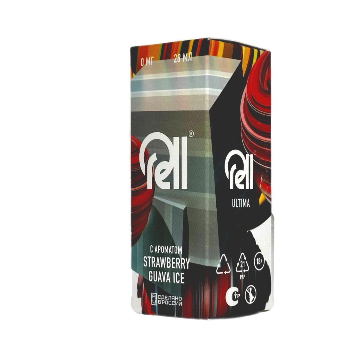 RELL ULTIMA + Nicobooster б/никотина Клубника ледяная гуава 30мл.0мг.