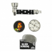 Трубка Блистер TVC с гриндером/ с сеткой со стразами цветная L7см/D3см