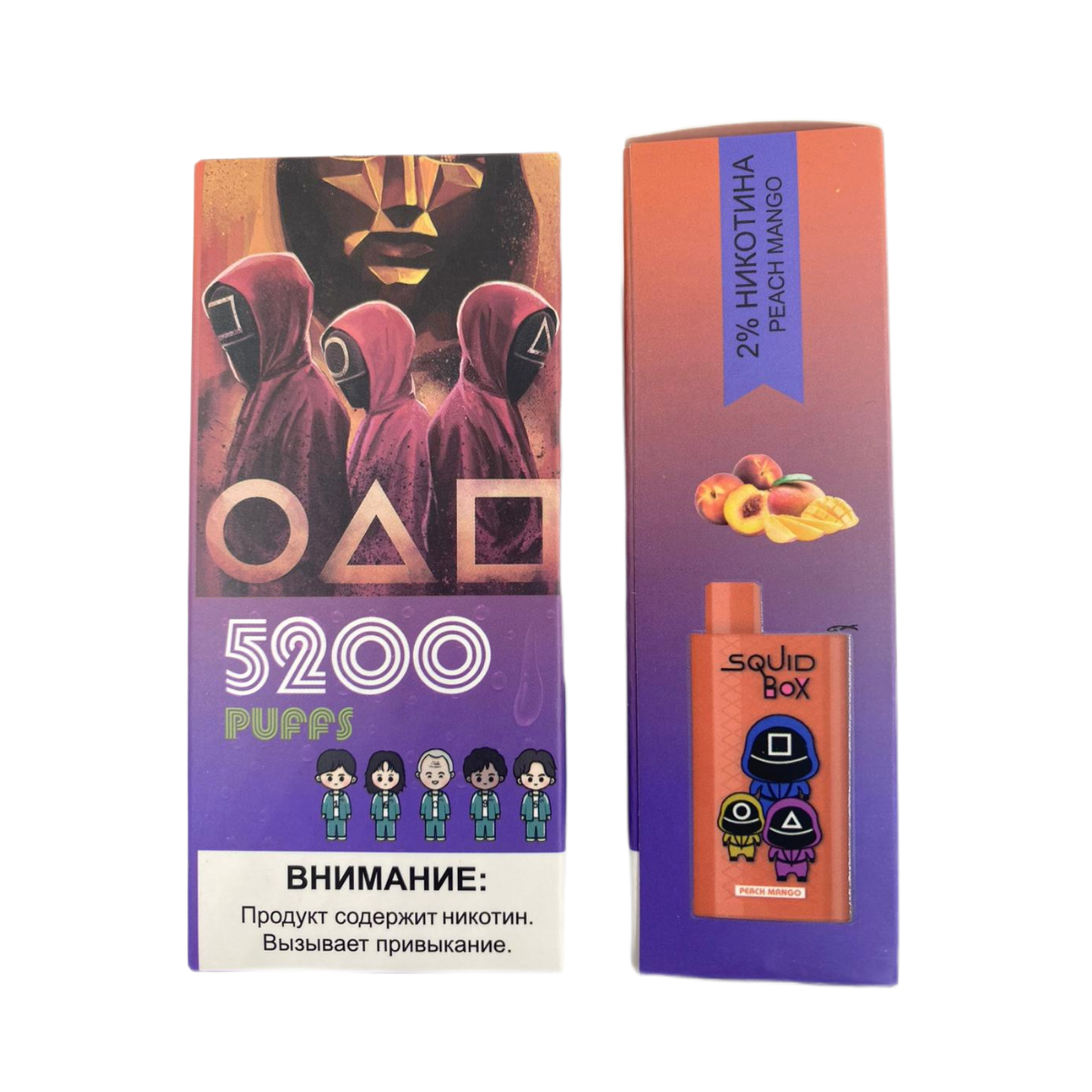 R AND M Squid Box 5200 Персик манго 2%