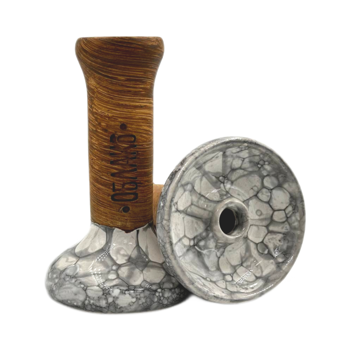Кальянная чашка керамическая ОБЛАКО GLAZE STD Phunnel M бело-черный мрамор
