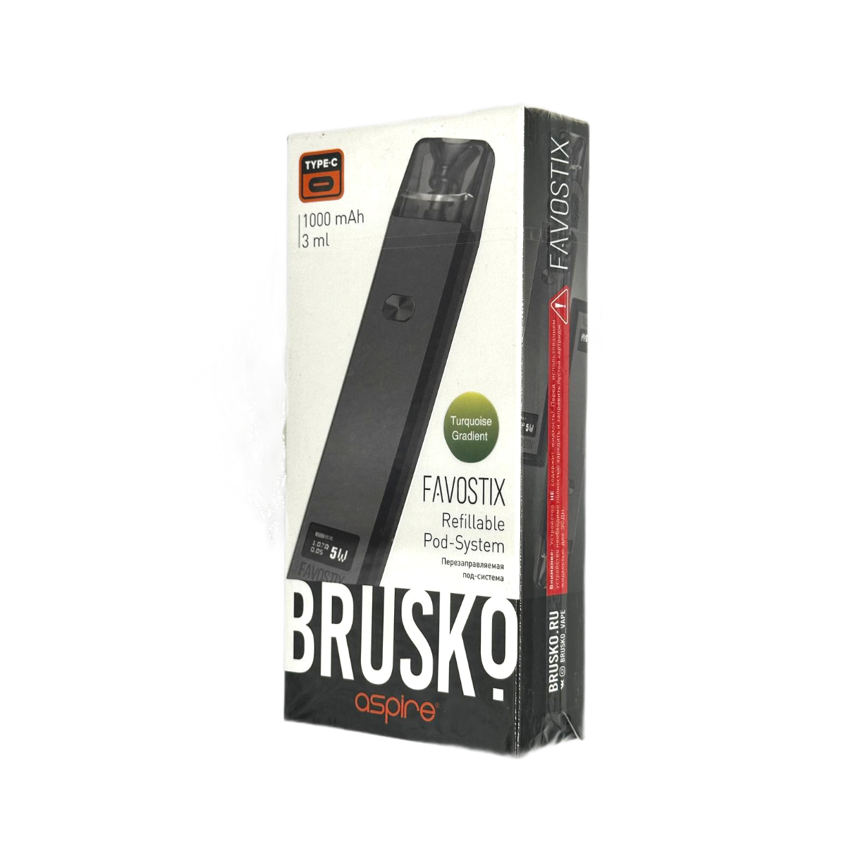 BRUSKO FAVOSTIX 1000 mAh Зеленый градиент (бирюзовый)