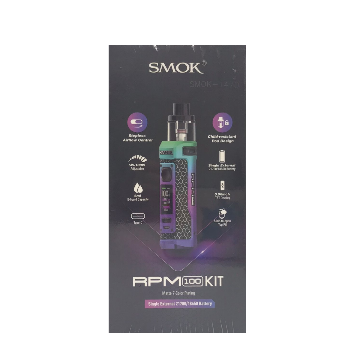 SMOK RPM 100 Pod Kit Matte 7-Color Plating SMOK-147D