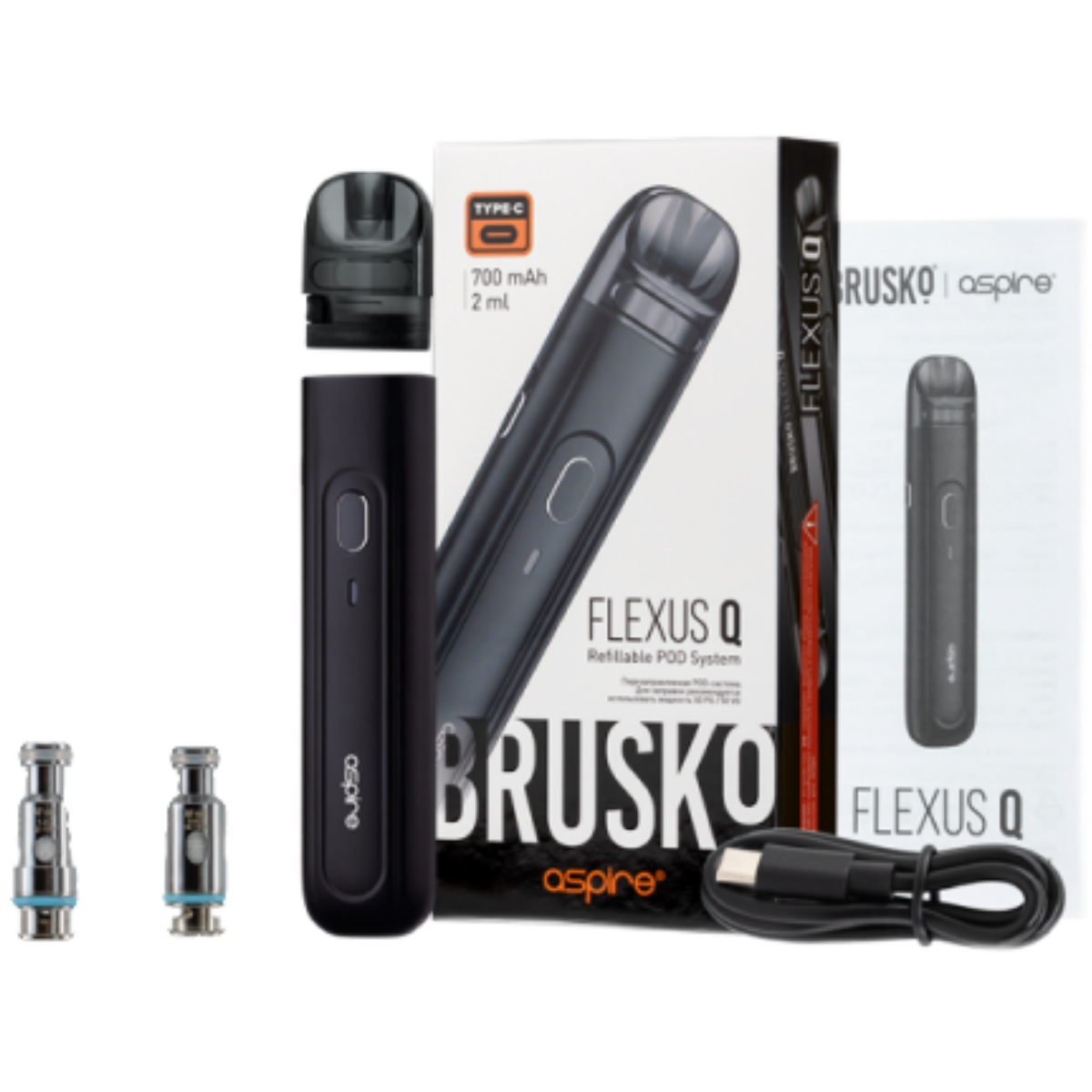 BRUSKO FLEXUS Q 700mAh Бежево зеленый градиент