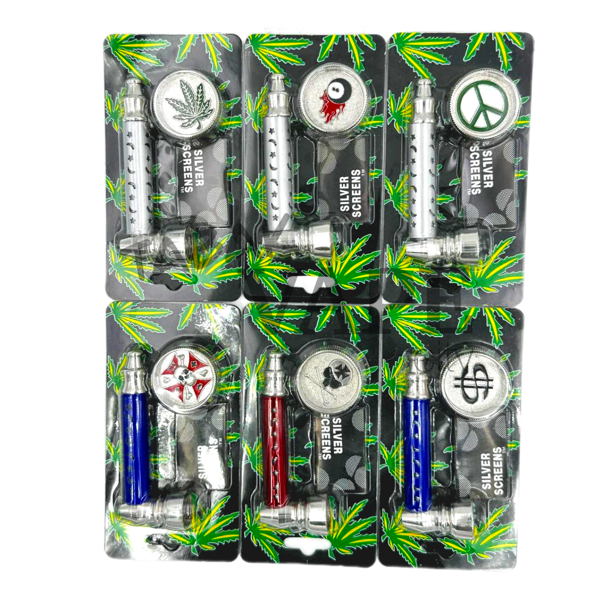 Трубка Блистер TVC металл с гриндером и сеткой Серая звезды L7/D3 см.