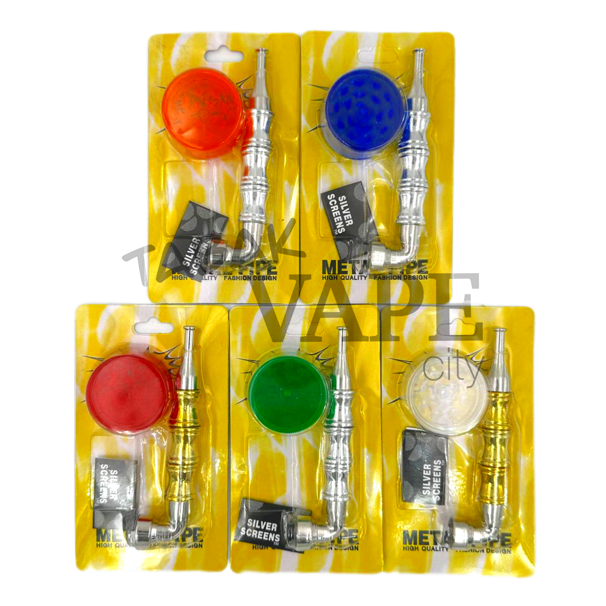 Трубка Блистер TVC металл с гриндером и сеткой Три камня L10/D3 см.