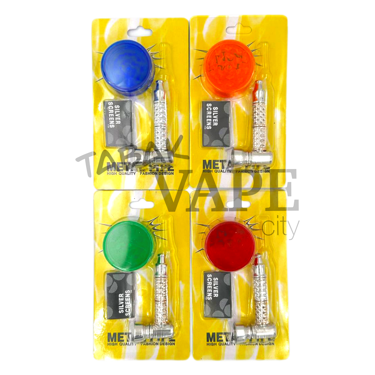 Трубка Блистер TVC металл с гриндером и сеткой Металл L7/D3 см.