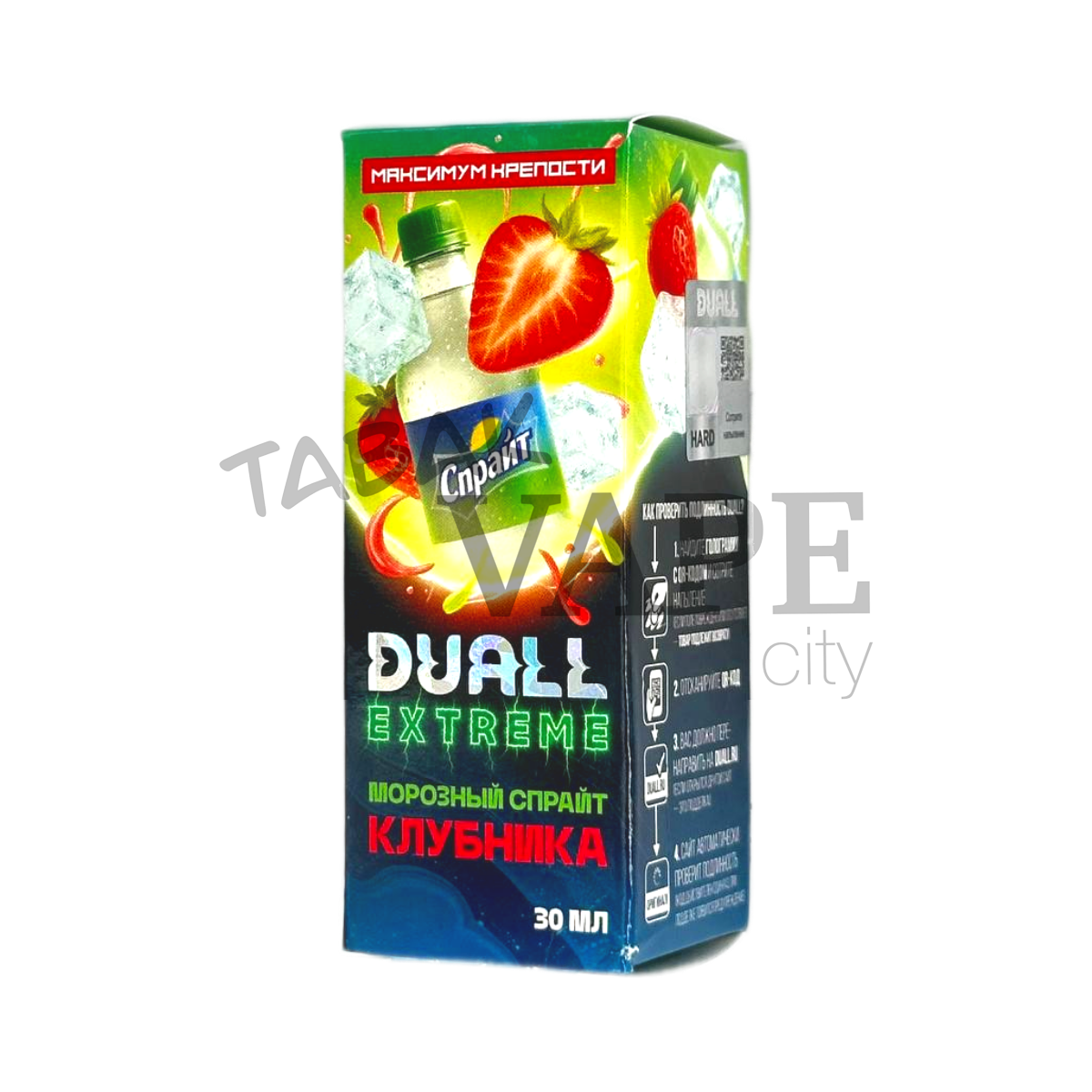 DUALL EXTREME EXTRA HARD Морозный спрайт клубника 30мл.20мг.