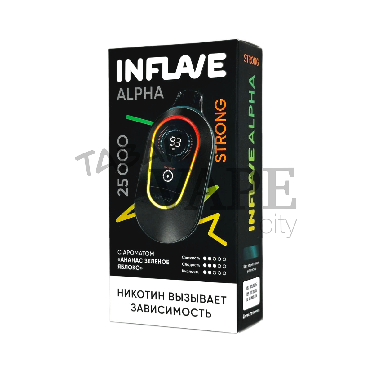 INFLAVE ALPHA 25000 Strong Ананас зеленое яблоко 2%