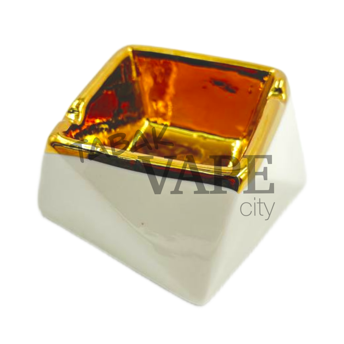 Пепельница TVC керамическая шестиугольная белая D10.5см.