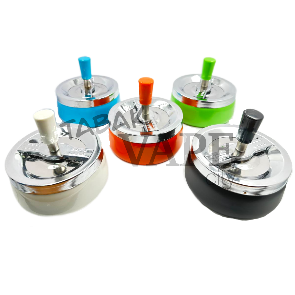 Пепельница TVC металл Металлик цветная /крутящий элемент D11.5см.