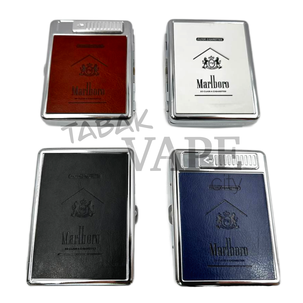 Портсигар TVC искусственная кожа Mallboro c зажигалкой 20 сигарет