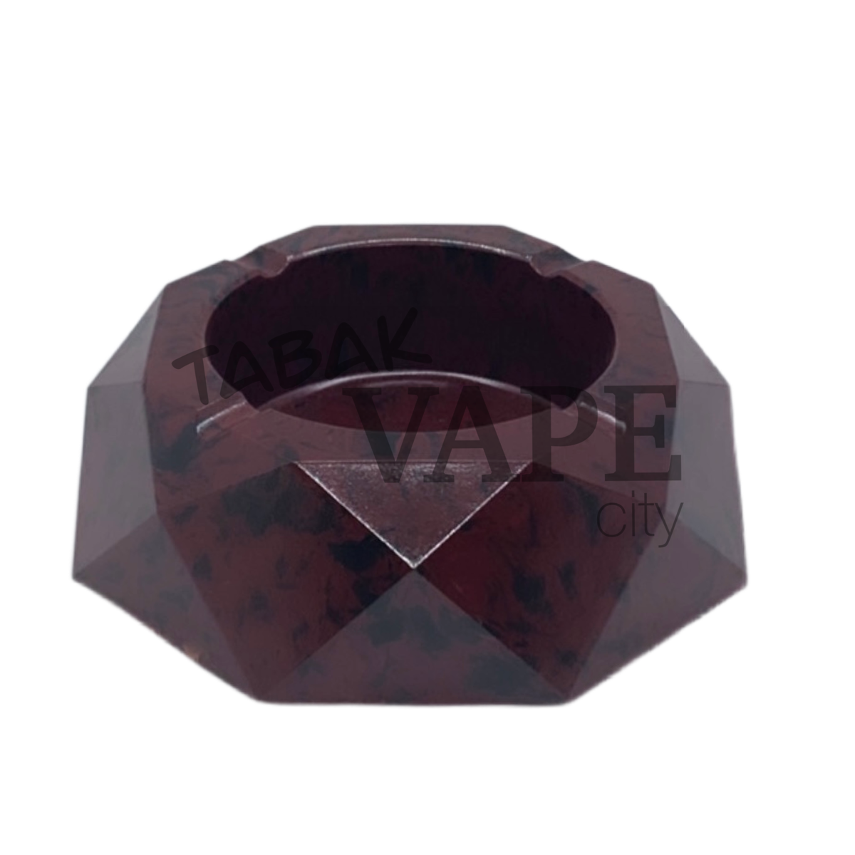 Пепельница TVC пластик темно коричневая гранёная D12см.