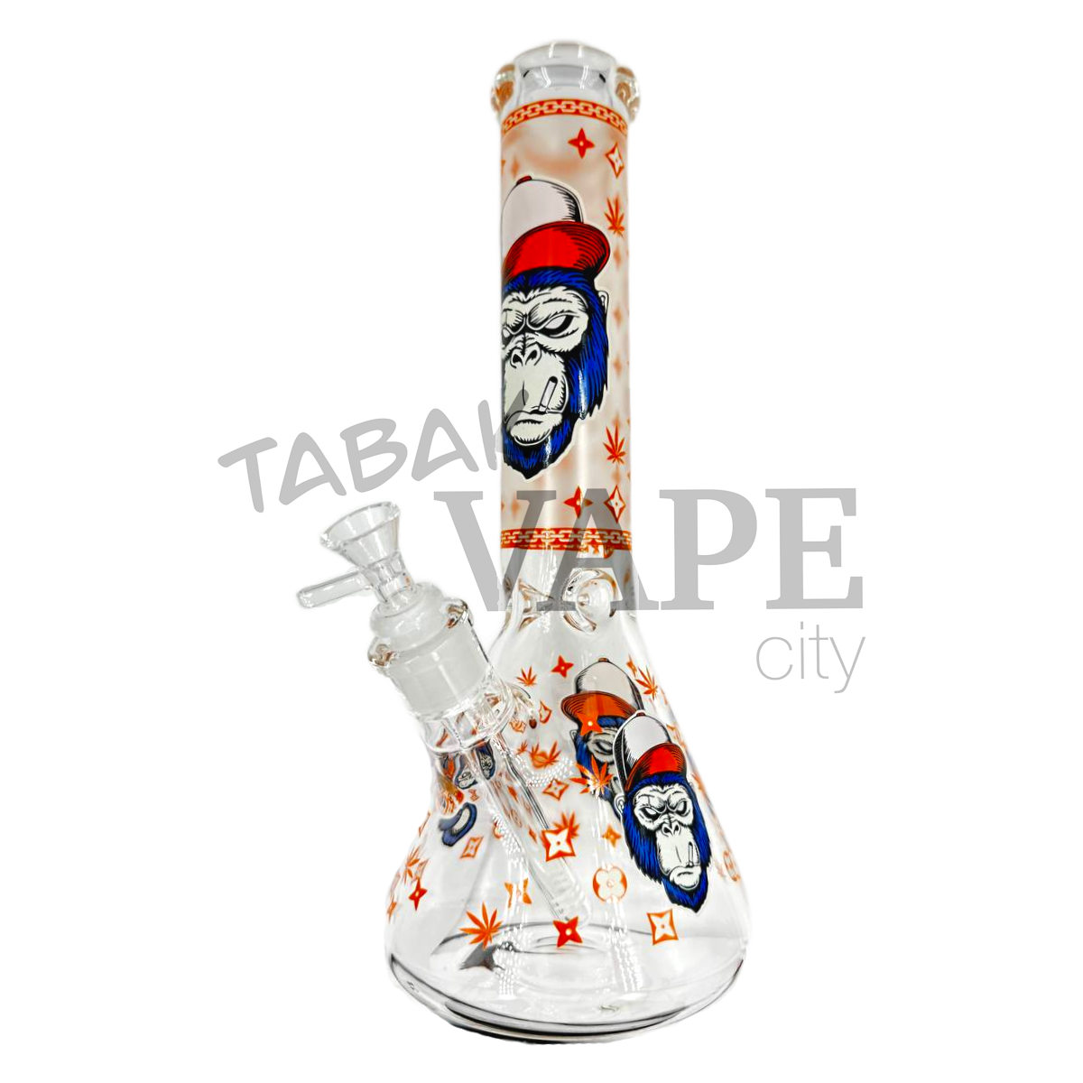 Бонг TVC 35см прозрачный обезьяна