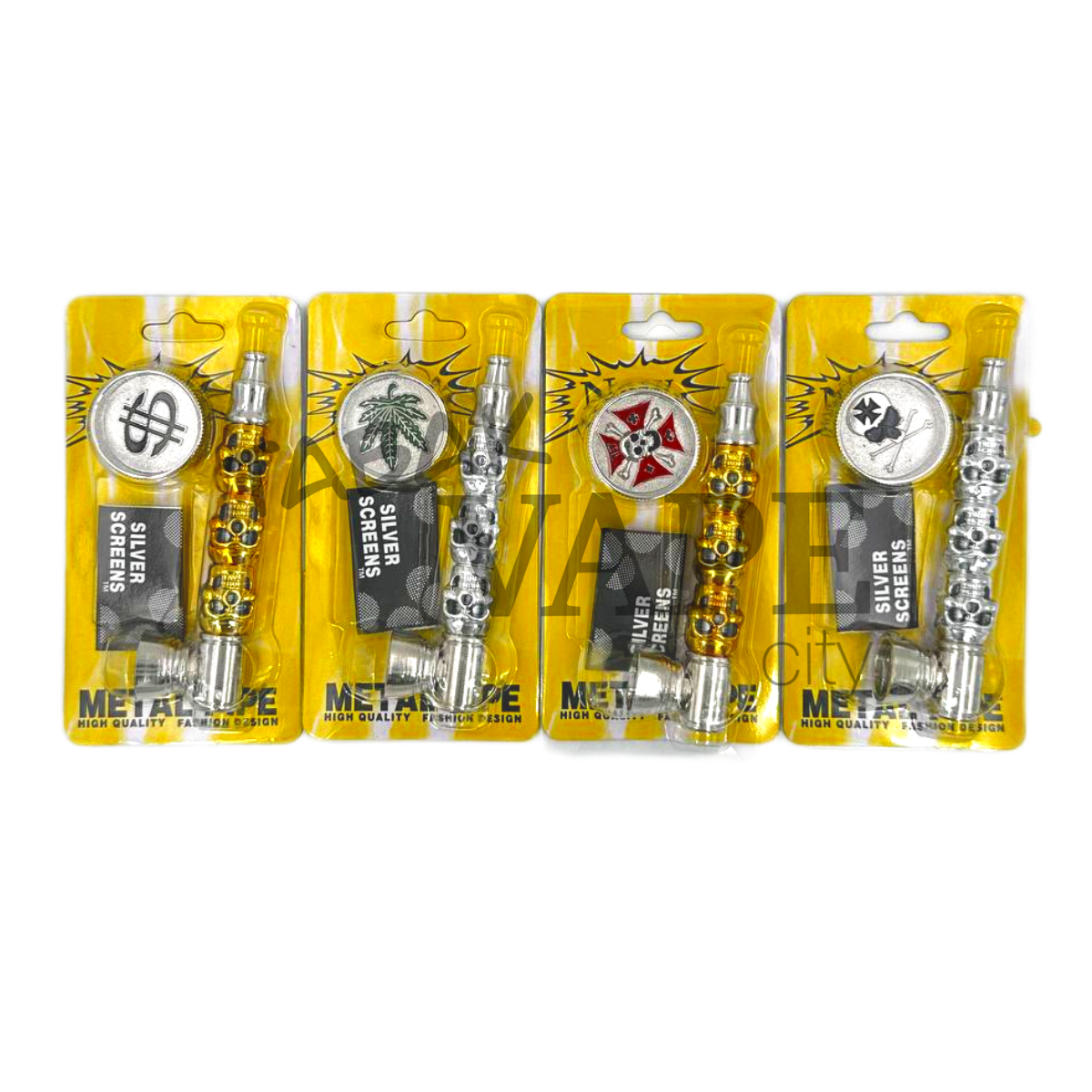 Трубка Блистер TVC металл с гриндером и сеткой Три черепа L7/D3 см.