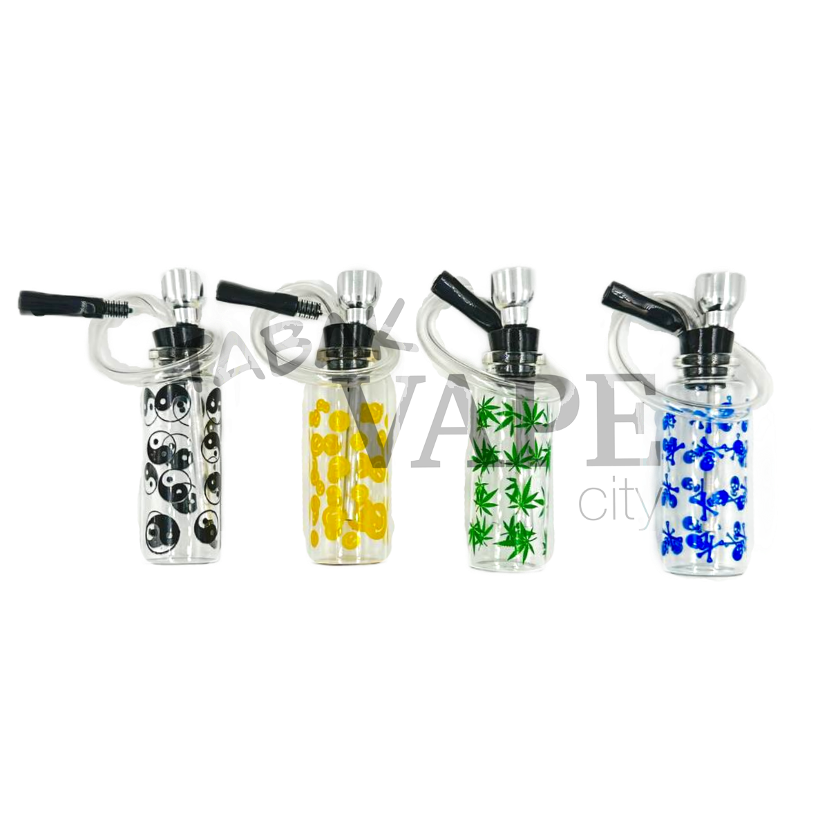 Бонг TVC 11см карманный прозрачный с рисунком